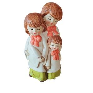 Vintage Christmas 1970's Plaster Choir Singers Music Box